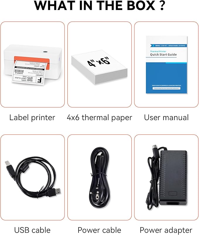 LFPERT Bluetooth Thermal Label Printer, Wireless 4x6 Shipping Label Printer for Small Business & Shipping Package Compatible with Android, iOS, Windows & Mac, Used for Amazon, Ebay, Shopify, USPS Etc
