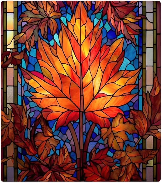 Autumn Gold Glass Maple Dishwasher Magnet Cover for The Front Magnetic Dishwasher Door Covers Dish Washer Sticker Wrap Home Decorative Appliances Panel Decal Kitchen Decor 23" x 26" (Magnetic)