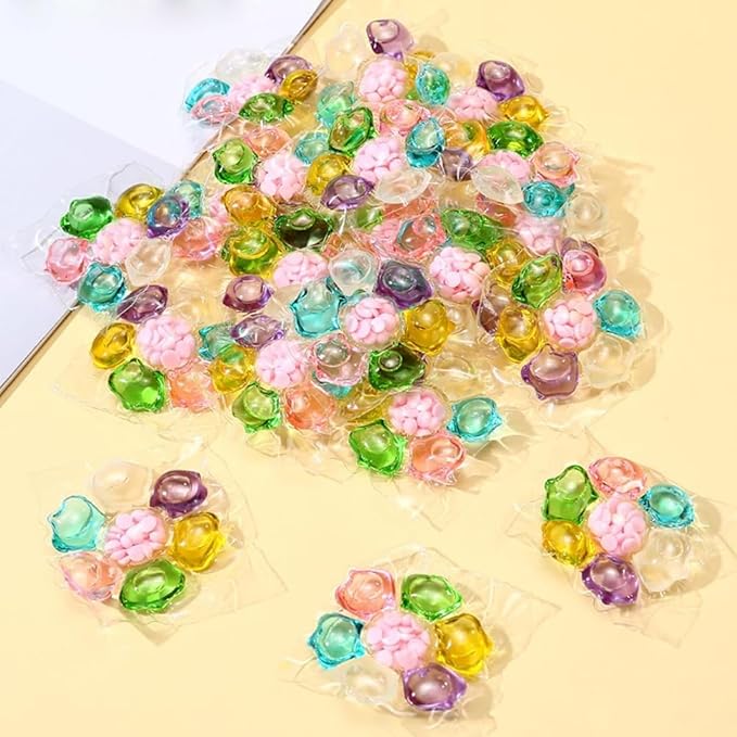 100PCS 7-in-1 Magic Laundry Beads, 9x More Concentrated, Weeks of Freshness, Deep Cleaning Laundry Detergent Capsules, Easy Dissolve Washing Pods for All Fabrics and Colors Clothes (100)