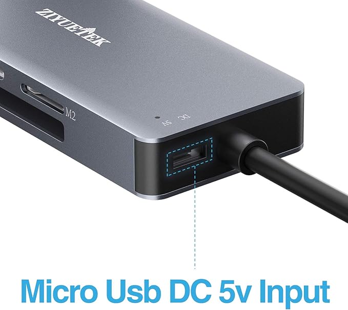 ZIYUETEK USB C SD Card Reader,5- in-1 Aluminum Thunderbolt 3 Memory Card Reader for CF, SD/SDHC,TF/Micro SD/MS/M2,CompactFlash Card for iPhone 15/16/Pro Max Android Windows MacBook