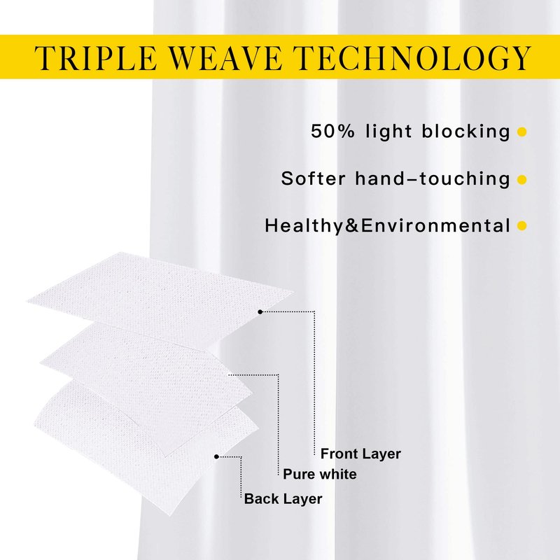 NICETOWN White Room Darkening Curtain Panels - Thermal Insulated Grommet 50% Room Darkening Window Drapes and Curtains for Bedroom/Basement (Set of 2, W37 x L54)