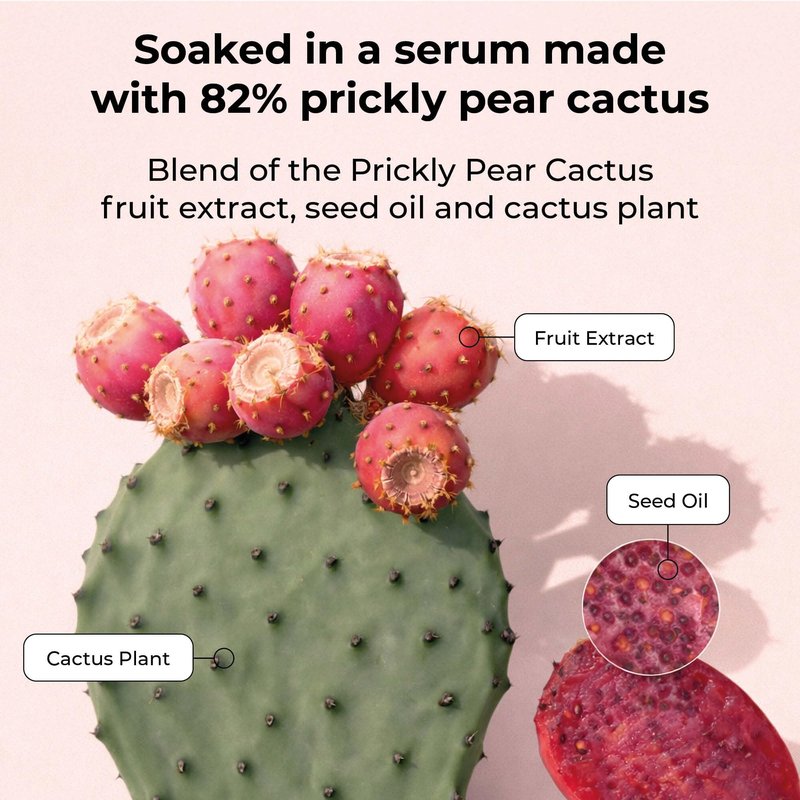 STARSKIN Orglamic Pink Cactus 2-Step Sheet Mask 4x25g, Hydrating & Firming Face Mask for all Skin Types, Revitalizing and Nourishing with Tumeric and Camellia Oil, K Beauty Skincare