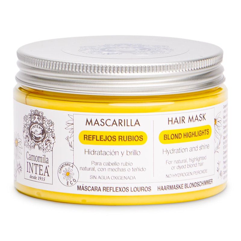 Intea Hair Mask for Blonde, Dyed or Rinsed Hair - 8.3 oz - Restores Damaged Highlights - Paraben and Ammonia Free - With Chamomile Extract