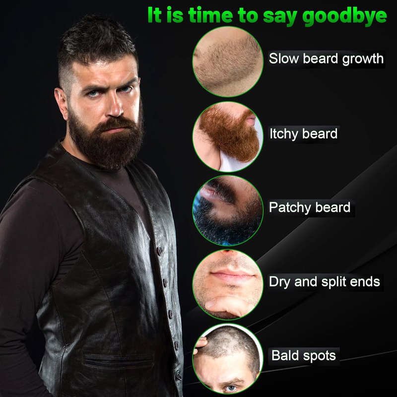 Beard Balm for Growth & Styling - Biotin, Castor Oil, Argan & Jojoba Oils | 2 Oz - Vanilla, Cedar, Orange