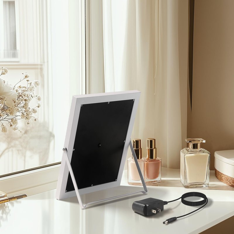 homtang Vanity Mirror with Lights,RGB & 3 Dimmable Light Modes Makeup Mirror with Touch Control,Light Up Mirror for Desk,360°Rotation,17x14 Inch