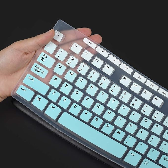 Keyboard Cover for Logitech MK370 MK295 MK270 K270 Keyboard, Logitech MK370 MK270 K270 Keyboard Skin Protector - Gradual Mint