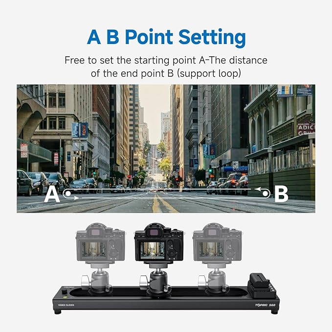 Accsoon Toprig S60 Motorized Camera Slider and Support Arms, Smartphone Dolly Rail Track Slider Compatible with Gopro DSLR Camera for Photography
