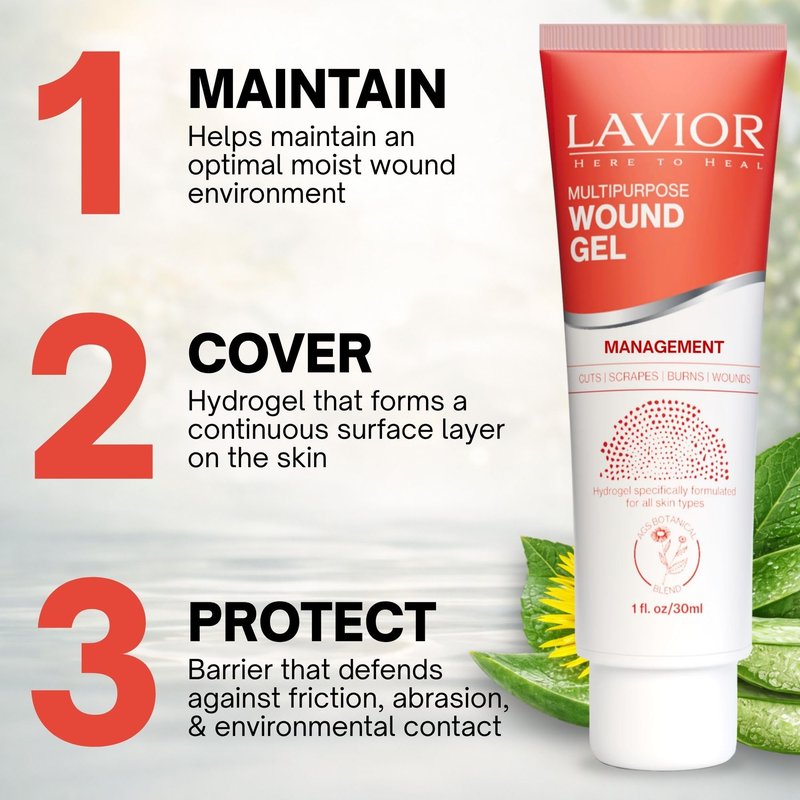 LAVIOR Advanced Botanical Wound Gel – Fast Healing Ointment for Cuts, Scrapes, Wounds, Burns & Skin Irritations – Natural Clinically Proven Recovery Care – Steroid & Antibiotic Free, 1oz