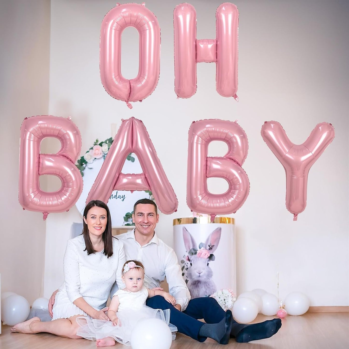 Pastel Pink D Balloon - 40 Inch Giant Mylar Foil Letter D for Girls' Birthday & Baby Shower Decorations