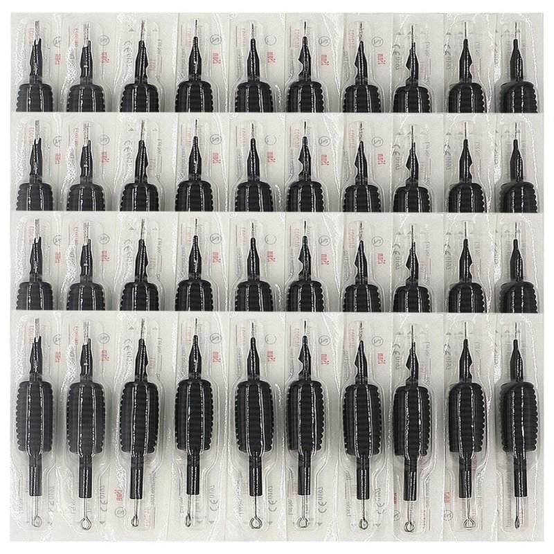 Tattoo Needles and Tubes Combo - 40 Pcs Disposable Tattoo Tubes with Assorted Needles 3RL-9M1 | Perfect for Tattoo Machines