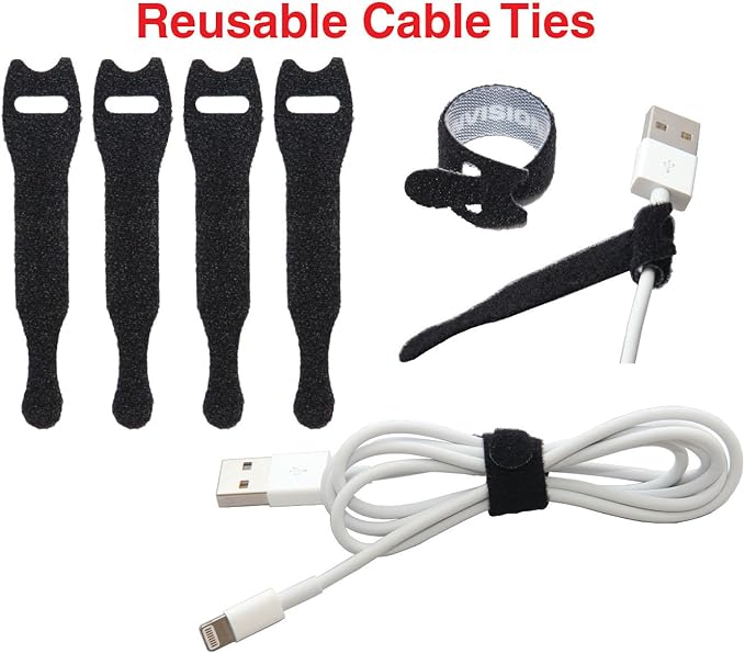 Heaviest Cable Organizer on the Market! Compact and Weighted Desktop Cord Holder and Cable Organizer, Eco-Friendly Silicone, No Bad Smell, Bundled with 4 Reusable Cable Ties! (White)