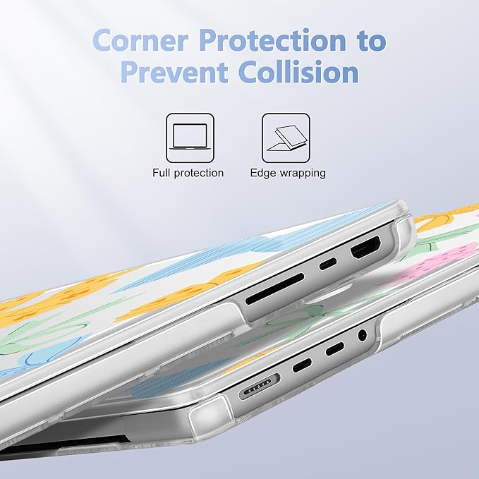 Lepeoac for MacBook Pro 16 inch Case M1 M2 M3 M4 M5 Pro/Max with Liquid Retina XDR, Release 2021-2025 2026 A3429 A3428, Hard Shell Case with Screen Protector & Keyboard Cover, Colorful Bow