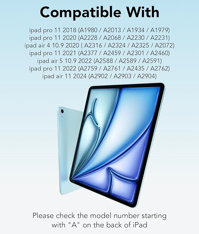 Transparent Case with Wireless Keyboard for iPad Air 11 Inch (M3/M2,2025/2024), 7 Colors Backlight, Multi-Touch Trackpad, 360° Rotating Stand Case for 10.9" iPad Air 5th/4th, 11" iPad Pro 4/3/2/1