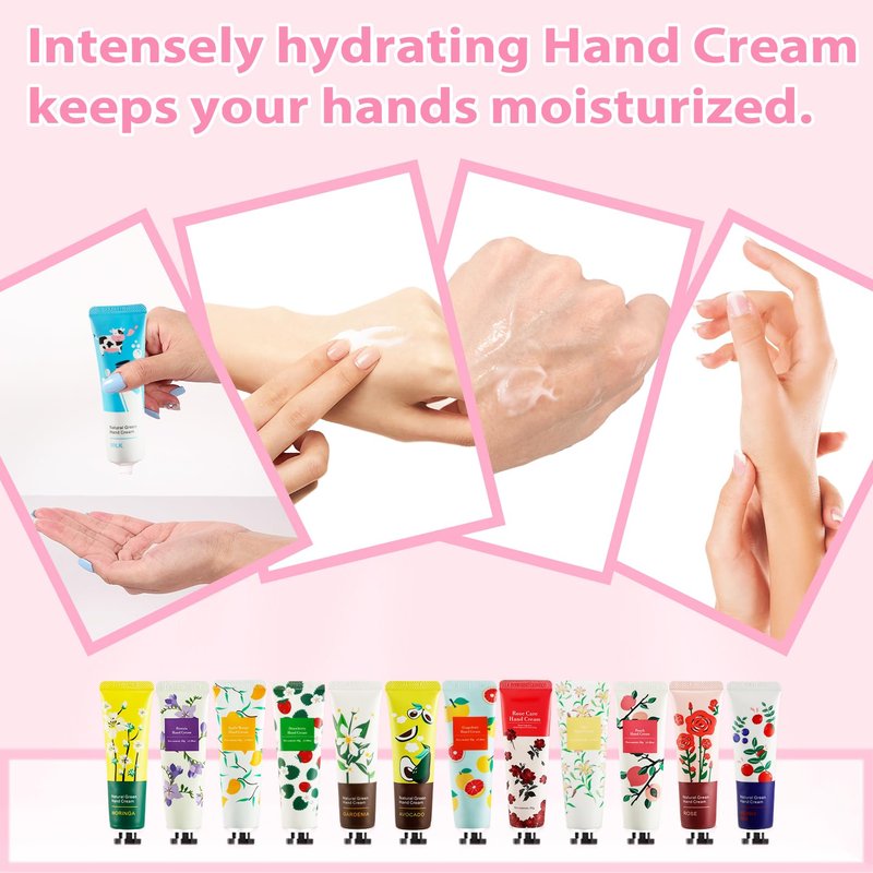UHBYJM 120 Pack Hand Cream for Women,Bulk Hand Lotion Travel Size for Dry Cracked Hands,Moisturizing Hand Care Cream,Natural Plant Fragrance Mini Hand Lotion Gifts For Birthday Party Favors,10 Styles