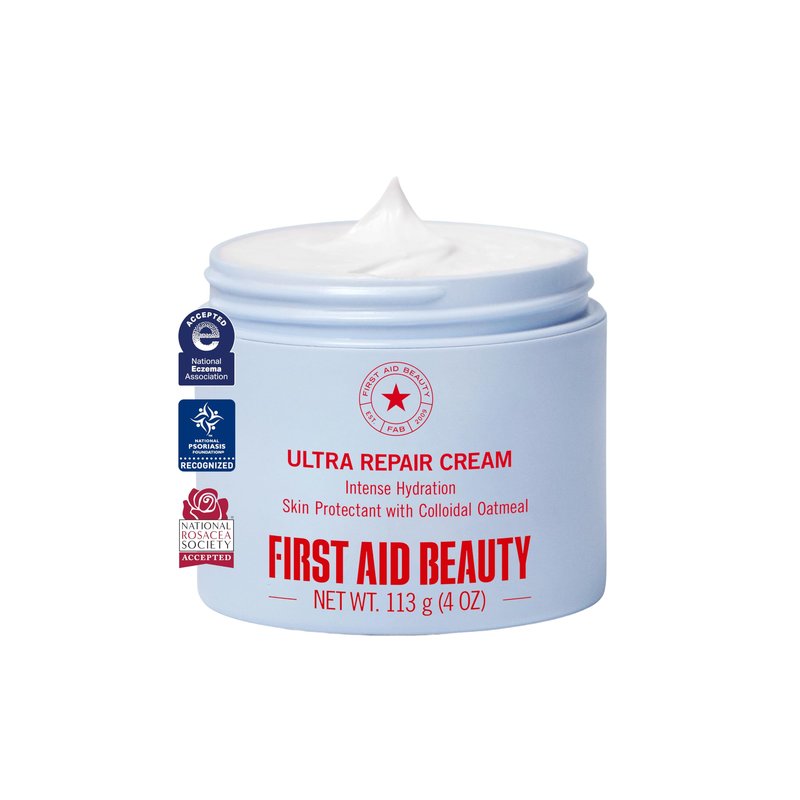 First Aid Beauty Ultra Repair Cream, Intense Hydration Face & Body Moisturizer with Colloidal Oatmeal, Helps Relieve Eczema, Dry Skin Barrier Repair, Fragrance Free