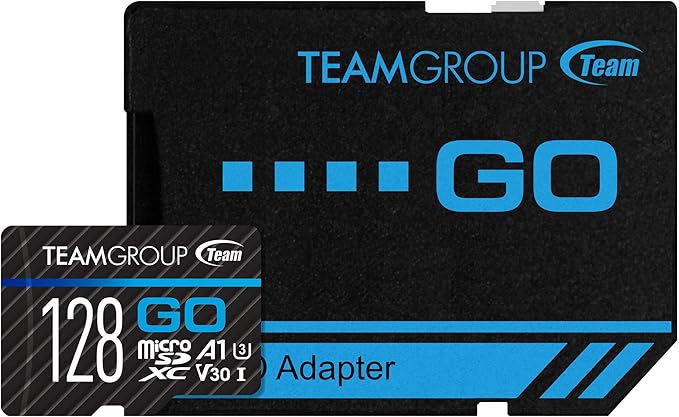 TEAMGROUP GO Card 128GB x 10 Pack MicroSDXC UHS-I U3 V30 4K for Action Cameras & Drone High Speed Flash Memory Card with Adapter for Outdoor Sports&Vlog, 4K Shooting,GoPro&Insta360&DJI TGUSDX128GU366