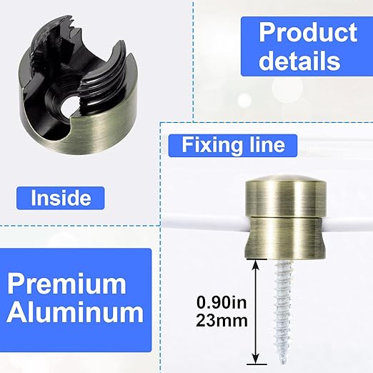 SmallCat 1 Set Charger Holders for Cords, Antique Copper Color Adjustable Cable Anchor Holders, Adhesive Metal Cord Clips, Cable Management Wire Organizers for Desk, Office, Nightstand