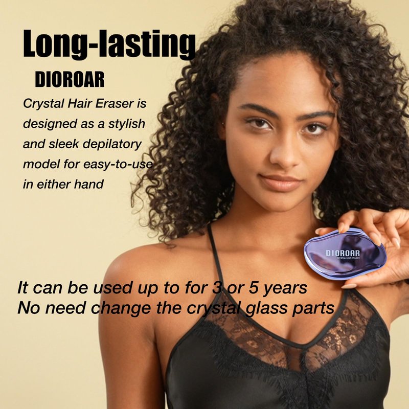 DIOROAR Crystal Hair Eraser,Upgrade Crystal Hair Remover,Physical Nano Glass Hair Removal Device,Painless Epilator and Exfoliator Without Shaver for Quick Soft Silky Skin(Violet)