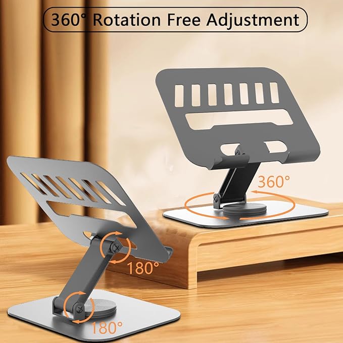 TAPMEI Large Metal Tablet Stand 360° Rotation for 4-16” Tablet, Grey