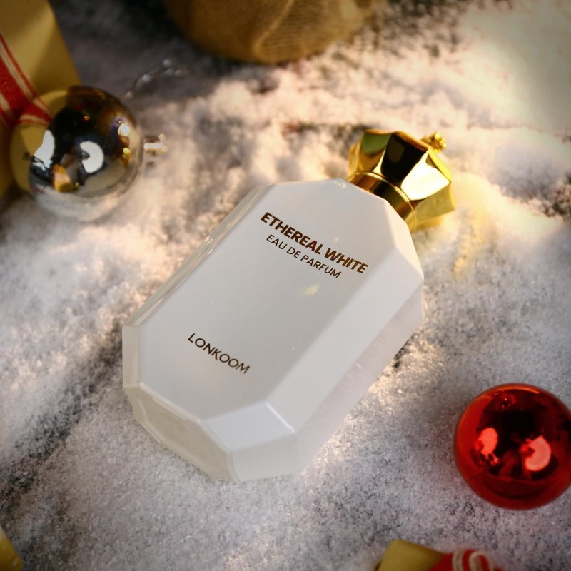 Lonkoom Ethereal White Perfume for Women, 3.4 Fl Oz/100ml Eau de Parfum Spray Long-Lasting Fragrance, Floral Fruity Gourmand Notes of Black Currant Pear Lris Jasmine Orange Blossom Praline, Vanilla