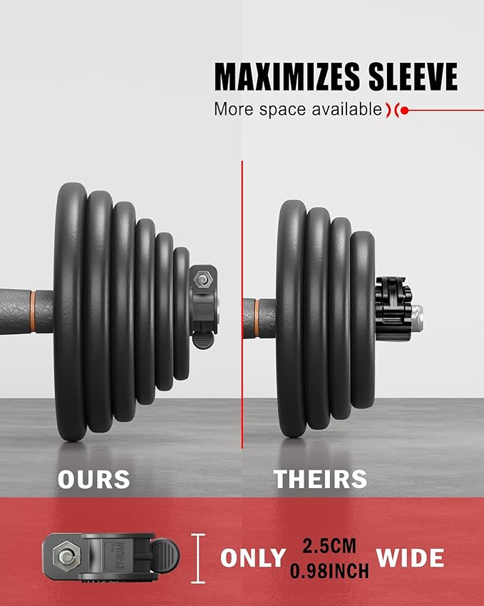 ZY-HUAN mini Barbell Clips 1 inch I Multi-Size Adjustable Barbell Collar I 1 inch Barbell ClampsIQuick Release Weight Clips Pair of Locking for Dumbbell Bar