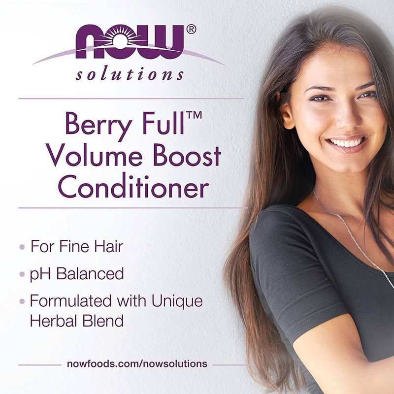 NOW Solutions, Berry Full™, Volume Boost Conditioner for Fine Hair with Biotin, pH Balanced, 16-Ounce (Pack of 4)