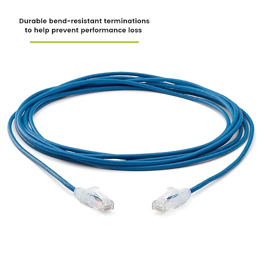 TRUECABLE Cat6 Component Rated Patch Cable, Unshielded (U/UTP), 14ft, Blue, 28AWG Stranded Pure Copper, Snagless 10G High-Speed Ethernet Cable, PoE++ 4PPoE 100W, UL Listed, RoHS-3, 5 Pack