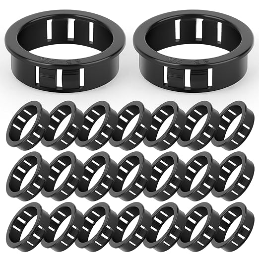 GAGIRA 30PCS 1" Black Cable Snap Bushing Grommet, Snap in Cord Bushing Protect Cables
