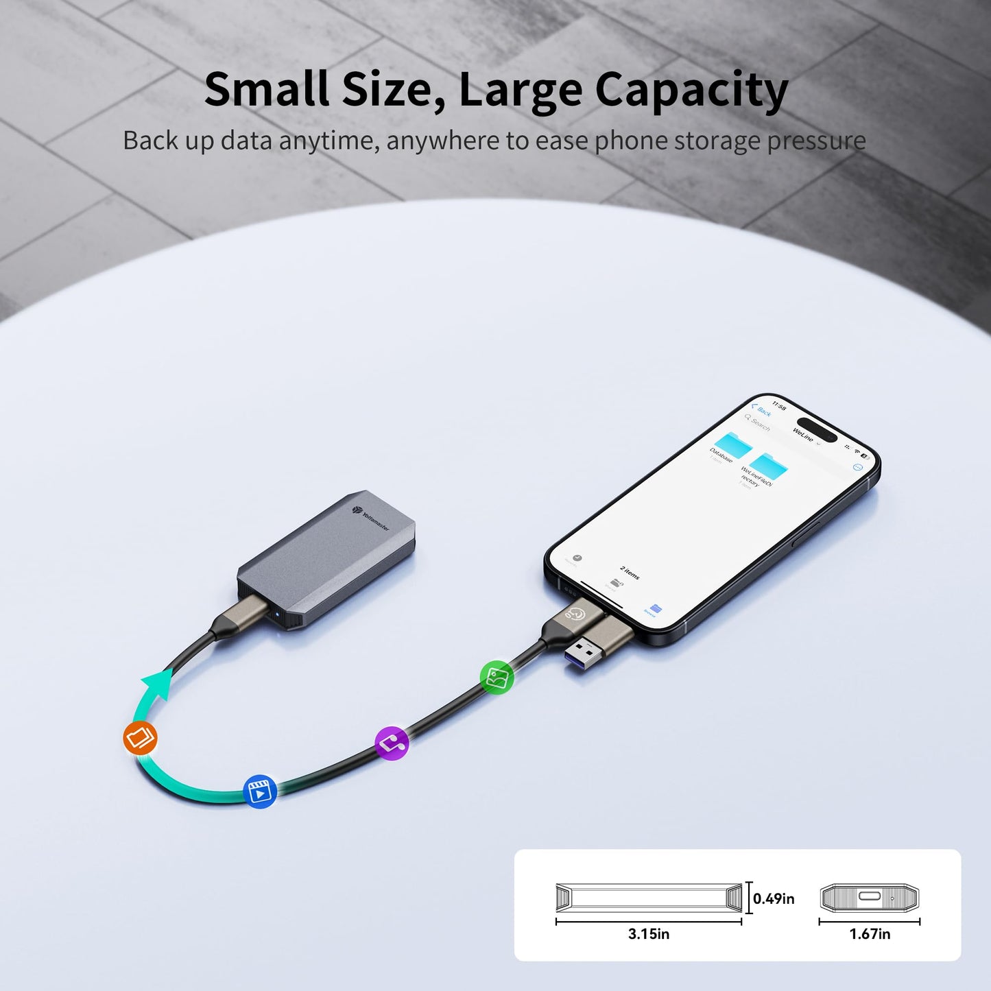 Yottamaster YM5PRO Portable SSD External Solid State Drive (256GB)