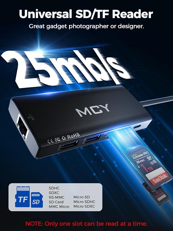 MCY USB C Hub,Laptop Docking Station Dual Monitor Single 8K,2x4K@60Hz,10in1 Type-C Multiport Adapter with PD100W,Card Reader,Extender,Splitter,Ethernet Dock for MacBook Ipad Pro/Dell/HP/Surface etc.