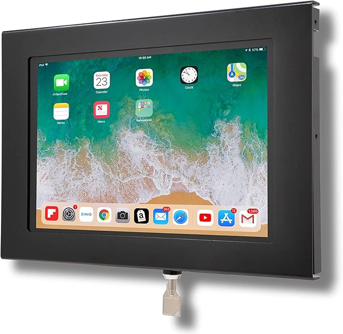 TABcare Locking Security Metal Case for Apple iPad Pro 11" 2024/2025 M4/M5 for Kiosk, POS, Store, Show Display (Black)