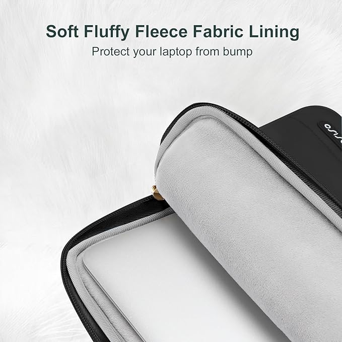 MOSISO Laptop Case 16 inch, 15-15.6 inch Puffy Laptop Sleeve Compatible with MacBook Pro 16 M5 M4 M3 M2 M1, HP Dell ASUS Acer Toshiba Lenovo, Polyester Horizontal Bag with Small Case, Black