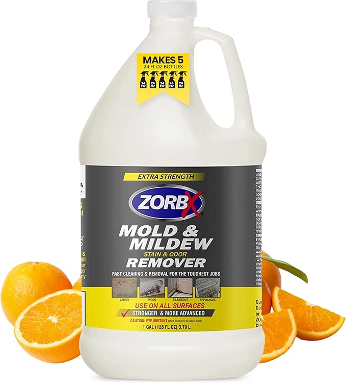 ZORBX Extra Strength Cleaner Spray 128 FL Oz Refill â Scrub Free Formula - Bleach Free Formula for Shower, Bathroom, Ceiling, Carpet, Cars, Walls & Wood