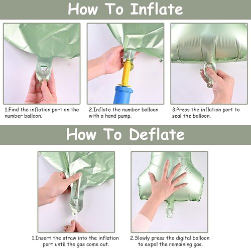 **Regine Switzerland Sage Green Number 6 Balloons - 40-Inch Olive Green Foil Helium Balloons for Birthday Celebrations**