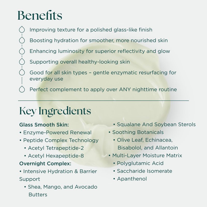 Marini SkinSolutions Night Zyme - Overnight Glass Skin Resurfacing Complex - Face Mask with Proteolytic Papaya Enzymes & Peptides - All Skin Types - Cruelty Free - Made in the USA - 1.7 oz