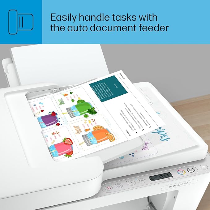 HP DeskJet 4227e Wireless All-in-One Color Inkjet Printer, Scanner, Copier, Best-for-Home, 3 Month Instant Ink Trial Included, AI-Enabled (6W7F0A)