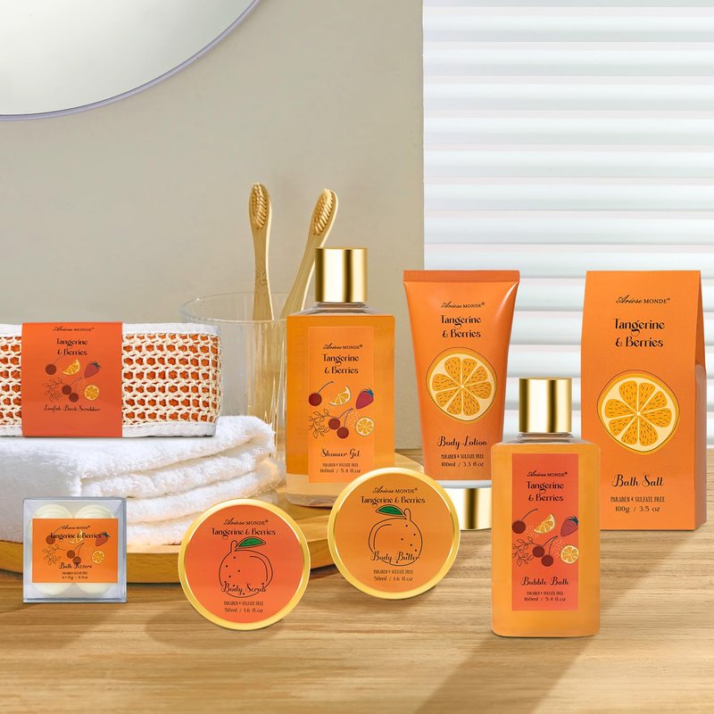 Spa Gift Set for Women - 9 Piece Bath and Body Collection with Bath Bombs & Oils | Relaxing Self-Care Gift for Her