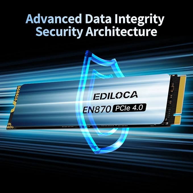 Ediloca 1TB SSD NVMe M.2 2280 PCIe Gen4 x4 Internal Solid State Drive - Up to 7400MB/s, 1TB SSD PS5 Dynamic SLC Cache, PS5 Compatible for Gaming PC Laptop(EN870)