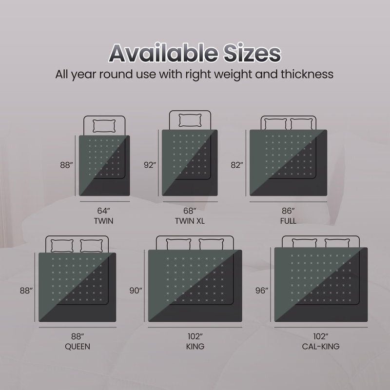 Utopia Bedding Queen Comforter Duvet Insert, Reversible Black/Grey Quilted Comforter with Corner Tabs, Box Stitched Down Alternative Comforters Queen Size 88 x 88 inches