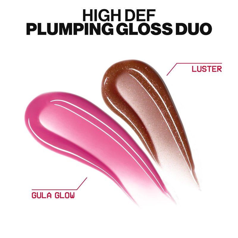 Smashbox Halo Lip Gloss Duo | Full Size, Non-Sticky, Hydrating & Plumping Lip Gloss Gift Set | Hyaluronic Acid and Vitamins C + E