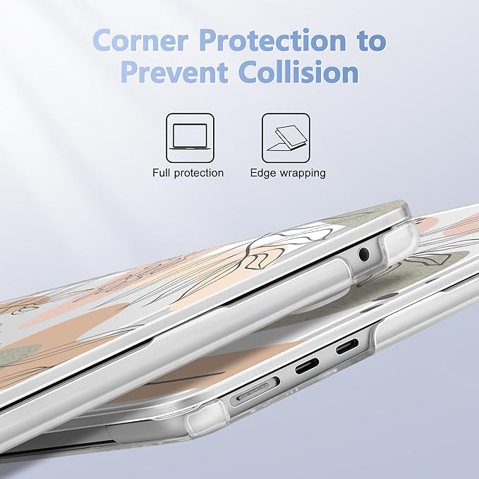 Lepeoac Case for 2026/2025/2024/2023 MacBook Air 15-inch Laptop Release M5 A3448 /M4 A3241 /M3 A3114 /M2 A2941, Stylish Protective Hard Shell Cover for MacBook Air 15.3 inch - Tropical Leaves