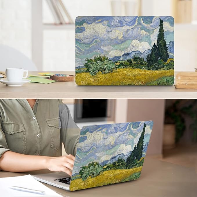 HOHAIYOO Compatible with 2026 2025-2022 MacBook Air M5 13.6 inch Case A3449 A3240 M4 A3113 M3 A2681 M2 with Touch ID, Plastic Hard Shell Case & Keyboard Cover&Screen Protector&Webcam Cover, Landscape