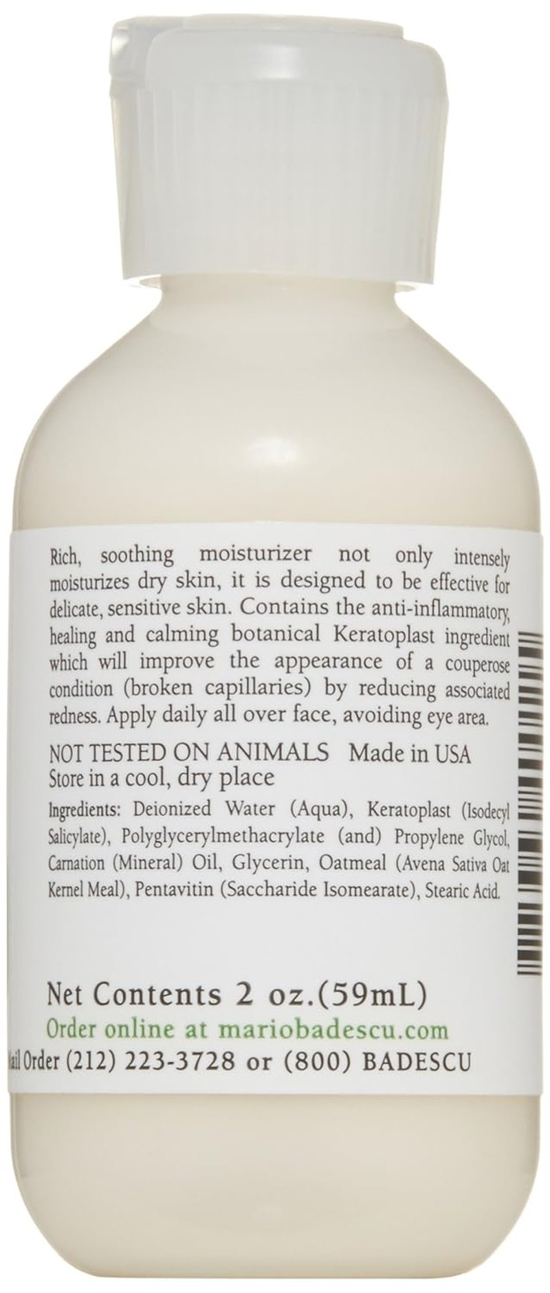 Mario Badescu Kera Face Moisturizer - Hydrating Cream for Dry & Sensitive Skin | Oatmeal & Lemongrass, 2 Fl Oz