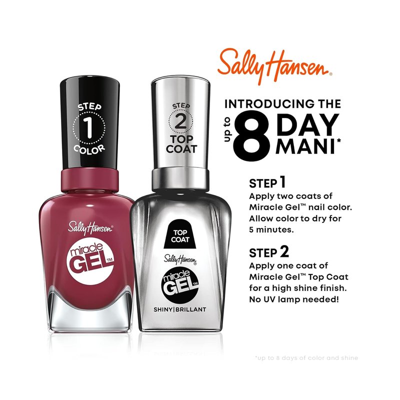 Sally Hansen Miracle Gel Nail Polish - Drive Me Glazy | 0.5 Fl Oz, Long-Lasting Shine