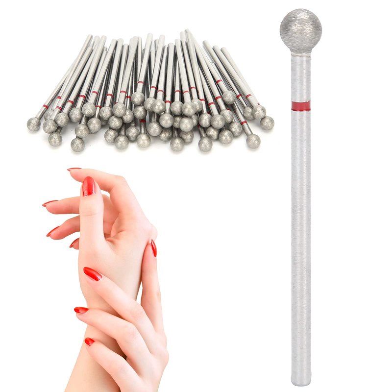 Practical Nail Drill Bits, 50Pcs Nail Polishing Grind Head Replacement Accessory Manicure Tool For Acrylic Gel Nails Cuticle Clean Pedicure (F-5.0mm)