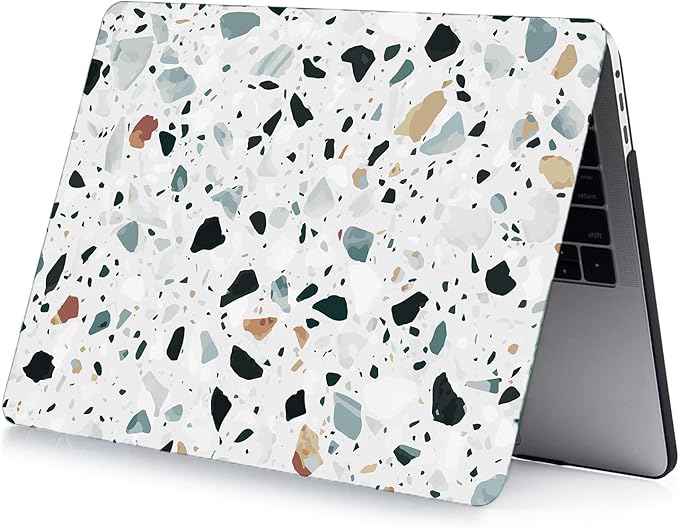 LanBaiLan Compatible for MacBook Pro 13 inch with Touch Bar M2 2026 2025 2024 2023 2022-2016 A2338 M1 A2251 A2289 A2159 A1989 A1708 A1706, Laptop Hardshell Case and Keyboard Cover, Terrazzo Marble