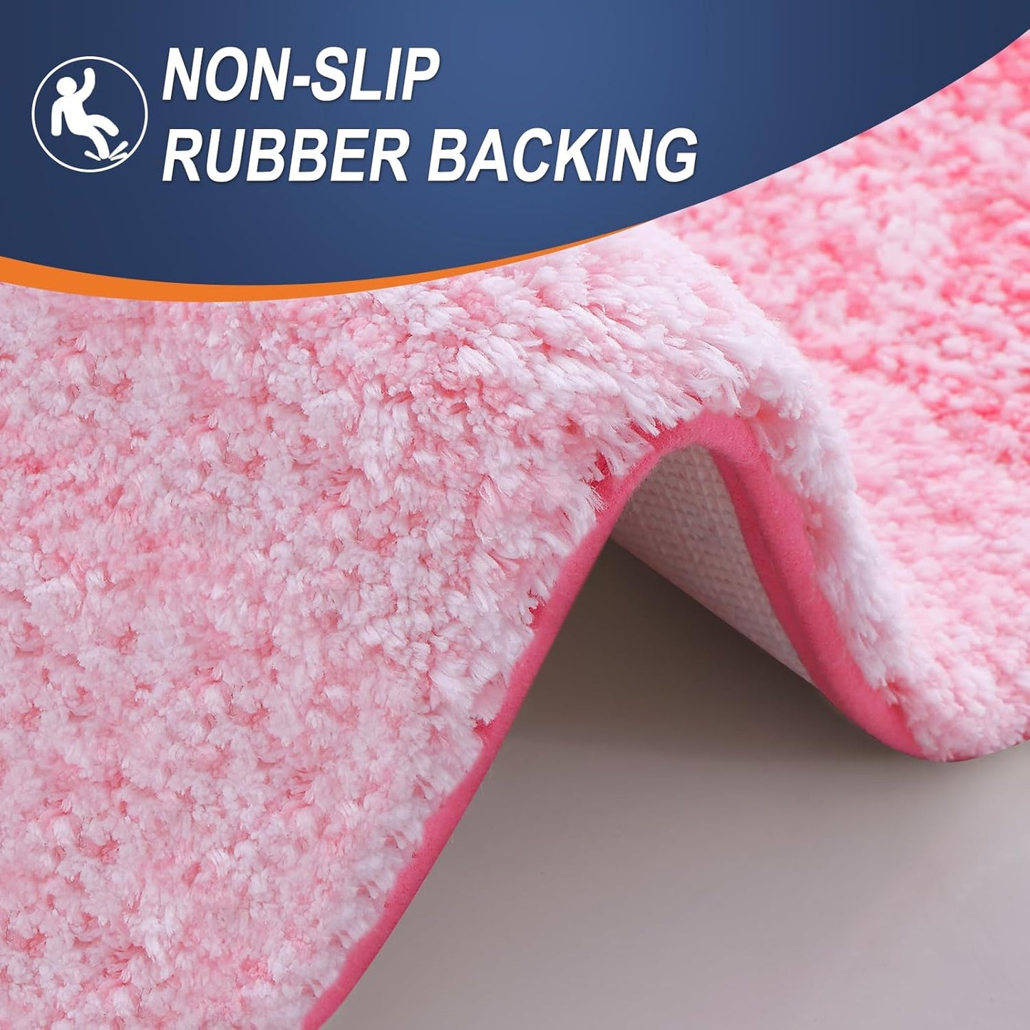 OLANLY Bathroom Runner Rug - Extra Soft Microfiber Mat | Quick Dry, Washable, 70x24 Inches, Pink