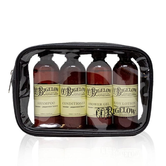 C.O. Bigelow Lavender Peppermint Travel Kit - 4 Items with Travel Case | Perfect for On-the-Go Relaxation