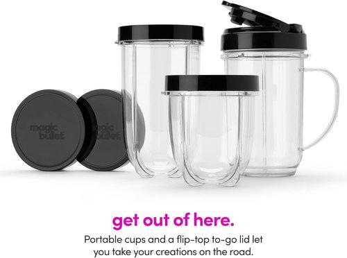Magic Bullet Blender - 11 Piece Set | Compact Silver Kitchen Blender for Smoothies & More