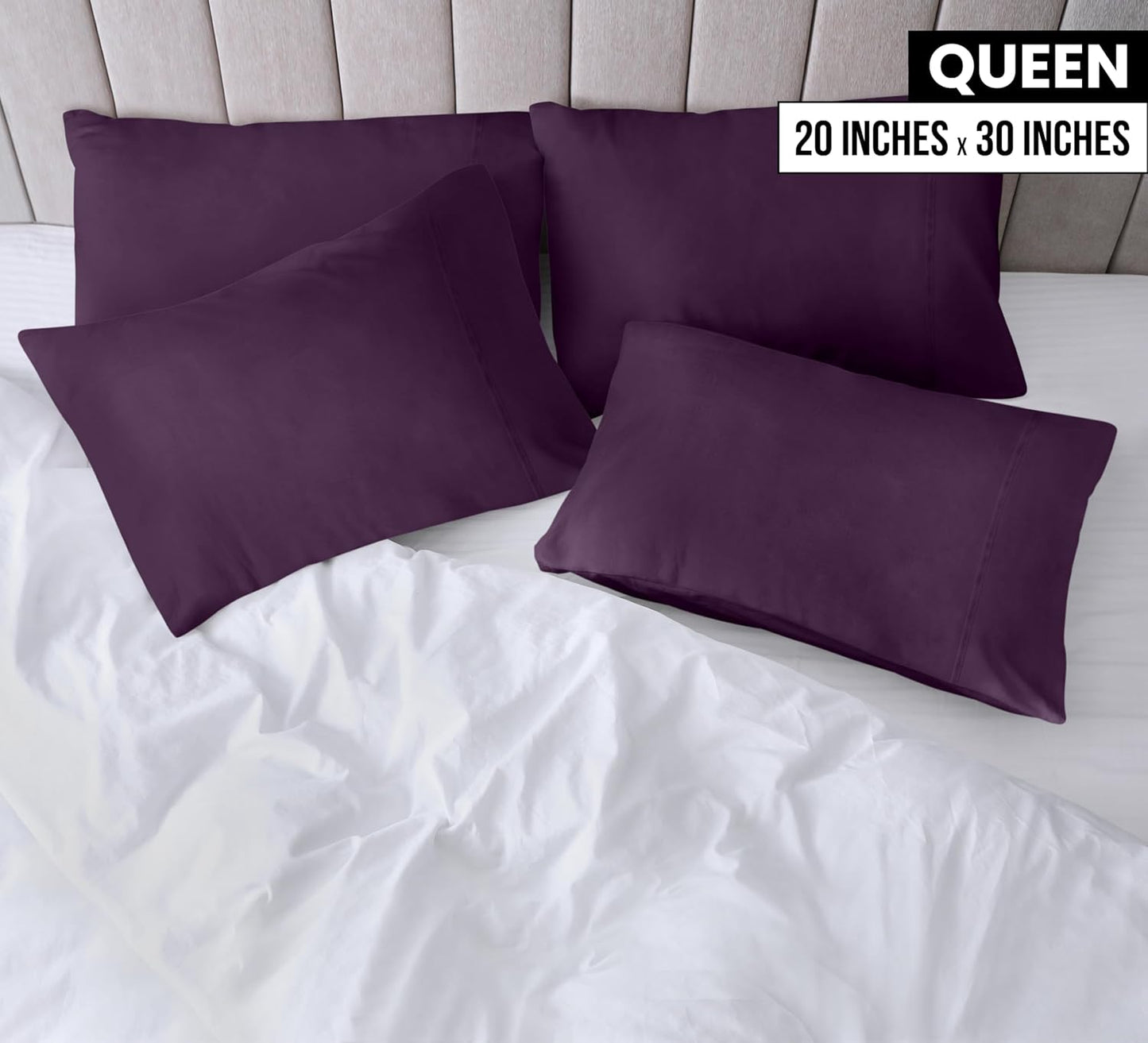 Utopia Bedding Queen Pillow Cases - 12 Pack Soft Brushed Microfiber | Fade Resistant 20 x 30 Inches (Purple)